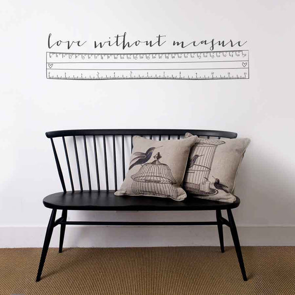 Love themed wall sticker wall art decal with ruler illustration