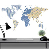 Patterned world map printed vinyl wall sticker decal graphic