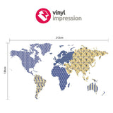 sizing chart for printed patterned world map vinyl wall sticker decal wall graphic sticker