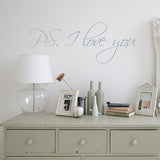 PS I love you romantic quote wall sticker for above the bed