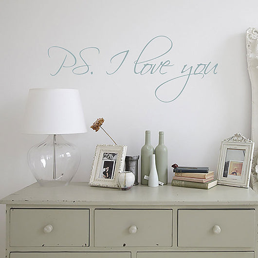 PS I love you romantic quote wall sticker for above the bed